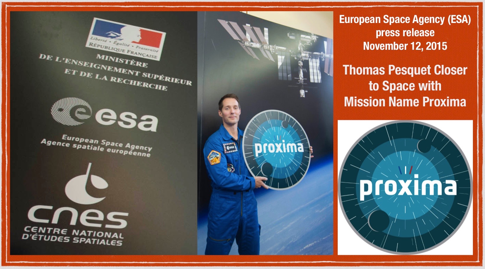 Above: ESA press release. Image credits: ESA. 